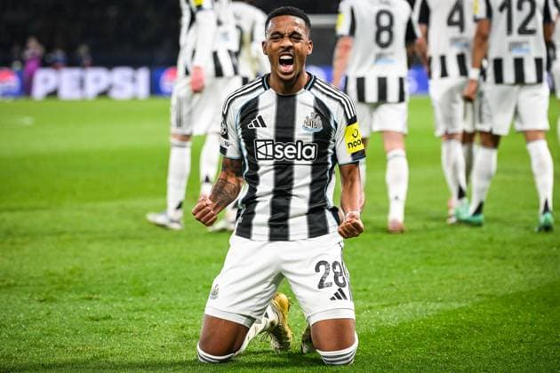 January 28, 2026, Lamorlaye, France, France: JOE WILLOCK of Newcastle celebrates his goal during the UEFA Champions League, League Phase MD8 match between Paris Saint-Germain and Newcastle United FC at Parc des Princes Stadium in Paris. Lamorlaye France - ZUMAm308 20260128_zsp_m308_007 Copyright: xMatthieuxMirvillex