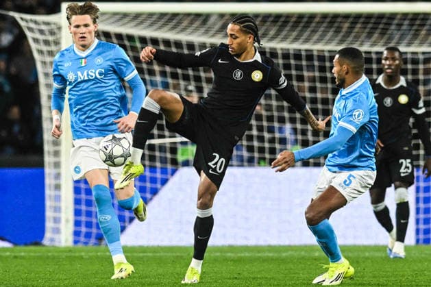 CALCIO - UEFA Champions League - SSC Napoli vs Chelsea FC Joao Pedro of Chelsea FC in action during the Uefa Champions League between SSC Napoli vs Chelsea FC :Agostino Gemito PA Naples Italy  Copyright: xIPAxSport ABACAx