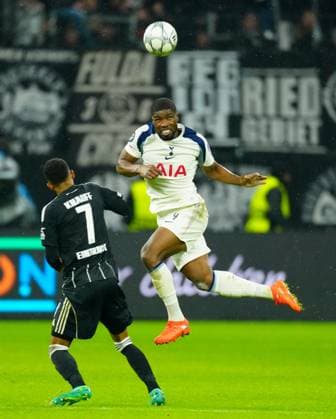 Kevin Danso of Tottenham Hotspur Eintracht Frankfurt v Tottenham Hotspur, UEFA Champions League, Group Stage, Football, Deutsche Bank Park, Frankfurt, Germany - 28 Jan 2026Frankfurt Deutsche Bank Park Germany EDITORIAL USE ONLY No use with unauthorised audio, video, data, fixture lists, club league logos or live services. Online in-match use limited to 120 images, no video emulation. No use in betting, games or single club league player publications. Copyright: xJavierxGarcia Shutterstockx 16429470ba