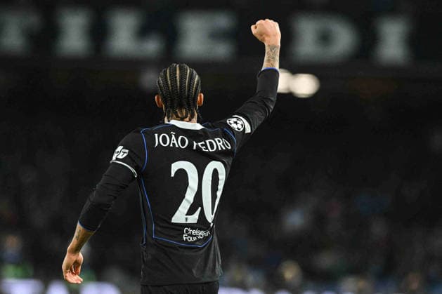 CALCIO - UEFA Champions League - SSC Napoli vs Chelsea FC Joao Pedro of Chelsea FC celebrates after scring a goal of 2-2 during the Uefa Champions League between SSC Napoli vs Chelsea FC :Agostino Gemito PA Naples Italy  Copyright: xIPAxSport ABACAx