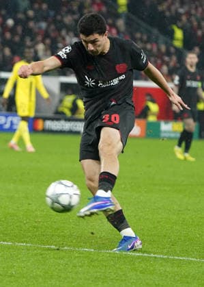 Football, UEFA Champions League 2025 2026, Bayer 04 Leverkusen vs FC Villarreal 28 01 2026 Bayarena Leverkusen, Ibrahim Maza, Bayer 04 Leverkusen action, single image,