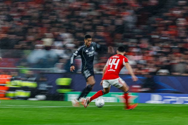 Jude Bellingham ( Real Madrid ) in action during the match between SL Benfica and Real Madrid CF, valid for UEFA Champions League 2025 2026 at Estadio Lisboa e Benfica on 28 January 2026. Lisbon Estadio Sport Lisboa e Benfica Lisbon Portugal Copyright: xIMAGOx xPRIMExSPORTSxIMAGESx xFILIPExOLIVEIRAx
