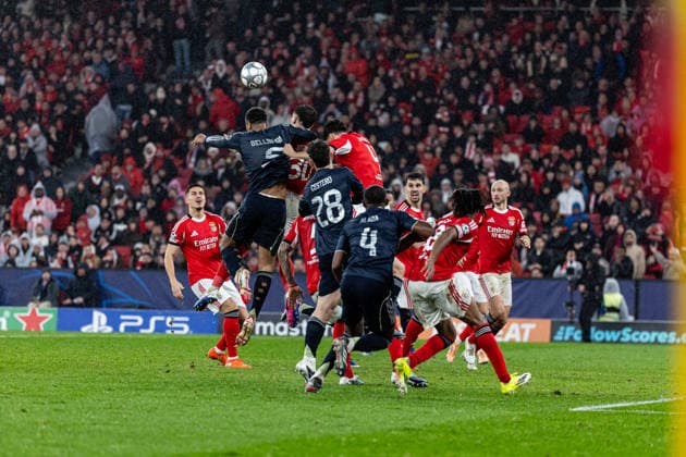 Jude Bellingham ( Real Madrid ) in action during the match between SL Benfica and Real Madrid CF, valid for UEFA Champions League 2025 2026 at Estadio Lisboa e Benfica on 28 January 2026. Lisbon Estadio Sport Lisboa e Benfica Lisbon Portugal Copyright: xIMAGOx xPRIMExSPORTSxIMAGESx xFILIPExOLIVEIRAx