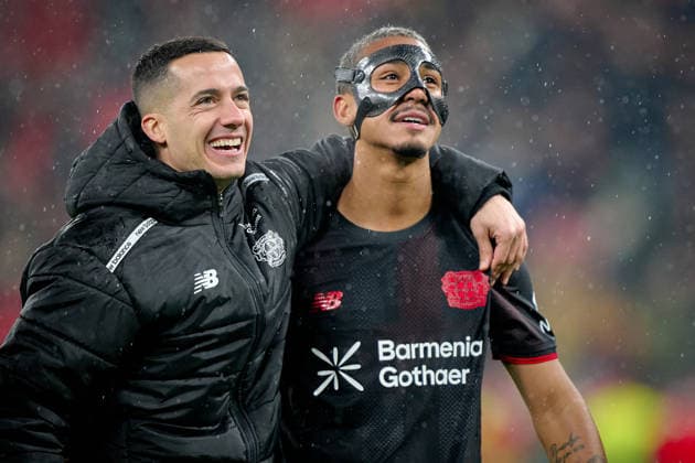 LEVERKUSEN, GERMANY - 1 JANUARY, 2023: Lucas Vazquez, Arthur - The UEFA Champions League football match between Bayer 04 Leverkusen vs Villareal FC at BayArena.  Copyright: xVitaliixKliuievx