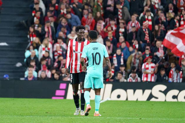 Adama Boiro seen during UEFA Champions League phase game between teams of Athletic Club and Sporting CP (Mickael Ducint Ball Raw Images) Bilbao San Mames Spain Copyright: xMickaelxDucintx AthleticSporting2526-15