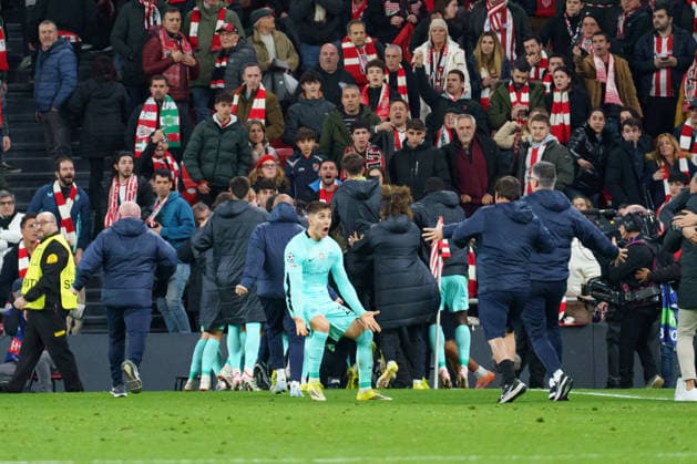 Iva Fresneda seen Celebrating after goal during UEFA Champions League phase game between teams of Athletic Club and Sporting CP (Mickael Ducint Ball Raw Images) Bilbao San Mames Spain Copyright: xMickaelxDucintx AthleticSporting2526-29