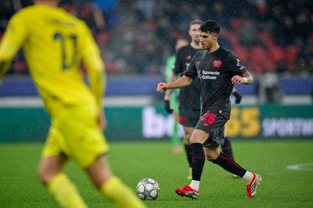 LEVERKUSEN, GERMANY - 1 JANUARY, 2023: Exequiel Palacios - The UEFA Champions League football match between Bayer 04 Leverkusen vs Villareal FC at BayArena.  Copyright: xVitaliixKliuievx