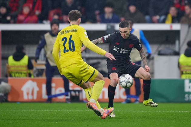 LEVERKUSEN, GERMANY - 28 JANUARY, 2026: Alejandro Grimaldo - The UEFA Champions League football match between Bayer 04 Leverkusen vs Villareal FC at BayArena.  Copyright: xVitaliixKliuievx