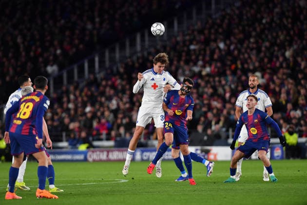FC Barcelona, Barca v FC COPENHAGUE SPOTIFY CAMP NOU. BARCELONA. January 28, 2026 FC BARCELONA vs FC COPENHAGUE January 28, 2026 Clem (36) of FC Copenhague vies with Eric Garcia (24) of FC Barcelona during the soccer match corresponding to the eigth match of the group stage of the UEFA Champions League between FC Barcelona and FC Copenhague at Spotify Camp Nou in Barcelona, Spain. Barcelona ESP Copyright: xS.xRosx