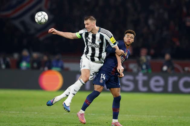 January 28, 2026, Paris, Paris, France: Dan BURN of NEWCASTLE UNITED in action during the match of UEFA Champions League between Paris Saint Germain and New Castle United at Parc des Princes Stadium - on January 28 2025 Paris - France Paris France - ZUMAb253 20260128_zsp_b253_032 Copyright: xLoicxBaratouxx