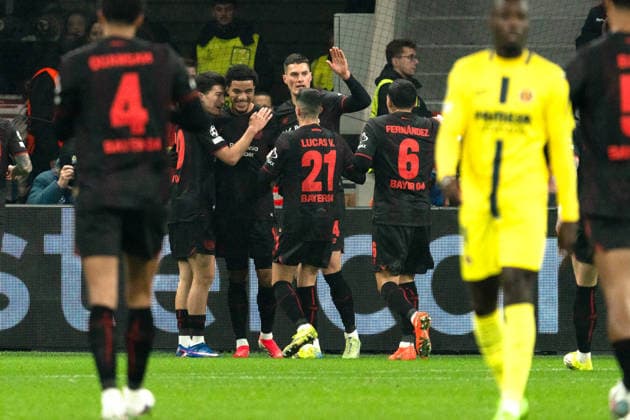 UEFA Champions League 2025 26 Bayer 04 Leverkusen vs Villarreal CF 8 Matchday of the league phase Wednesday, 28 01 2026 BayArena Nordrhein Westfalen, Germany Goal for 1 0 by Malik Tillman 10 Cheers Joy Emotions Goal celebration Copyright: xCelinaxLeiersx