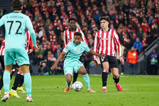 Geny Catamo seen during UEFA Champions League phase game between teams of Athletic Club and Sporting CP (Mickael Ducint Ball Raw Images) Bilbao San Mames Spain Copyright: xMickaelxDucintx AthleticSporting2526-179