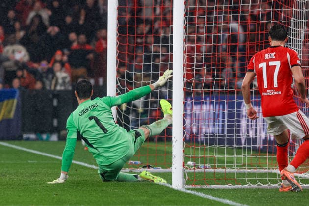 Estadio da Luz Thibaut Courtois of Real Madrid CF in action during the UEFA Champions League 2025 26 League Phase MD8 match between SL Benfica and Real Madrid C.F. at on January 28, 2026 in Lisbon, Portugal. UEFA Champions League 2025 26 League Phase MD8 - SL Benfica vs Rea Madrid CF (Valter Gouveia SPP)  Copyright: xValterxGouveia SPPx spp-en-VaGo-VG_L6185