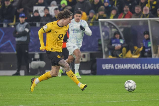 28 01 2026, xgrfx, Football UEFA Champions League , Borussia Dortmund Inter Milan v l Fabio Silva Borussia Dortmund DFL DFB REGULATIONS PROHIBIT ANY USE OF PHOTOGRAPHS as IMAGE SEQUENCES and or QUASI VIDEO Signal Iduna Park