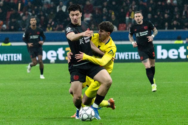 UEFA Champions League 2025 26 Bayer 04 Leverkusen v Villarreal CF Matchday 8 of the league phase Wednesday, 28 01 2026 BayArena Nordrhein Westfalen, Germany Ibrahim Maza 30 Pau Cabanes 33 Copyright: xCelinaxLeiersx