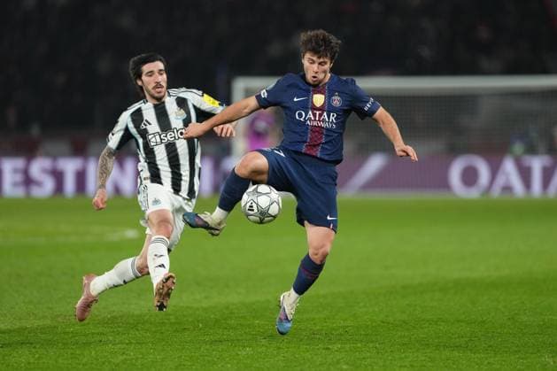 Joao Neves of PSG and Sandro Tonali of Newcastle Paris Saint-Germain v Newcastle United, UEFA Champions League, Group Stage, Football, Parc des Princes, Paris, France - 28 Jan 2026Paris Parc des Princes France EDITORIAL USE ONLY No use with unauthorised audio, video, data, fixture lists, club league logos or live services. Online in-match use limited to 120 images, no video emulation. No use in betting, games or single club league player publications. Copyright: xDavexWinter Shutterstockx 16429499hz