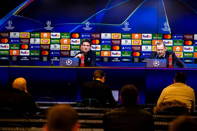 DORTMUND, GERMANY - JANUARY 28: FC Internazionale head coach Cristian Chivu attends a press conference, PK, Pressekonferenz after the UEFA Champions League 2025 26 League Phase MD8 match between Borussia Dortmund and FC Internazionale Milano at BVB Stadion Dortmund on January 28, 2026 in Dortmund, Germany. (Photo by Rene Nijhuis) SPO  Copyright: xRenexNijhuis