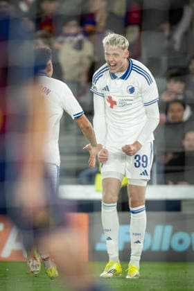 January 28, 2026, Barcelona, Spain: Viktor Daoason of FC Copenhagen celebrates during a UEFA Champions League match between FC Barcelona, Barca and Copenhagen at Spotify Camp Nou. Final score FC Barcelona 4 :1 Copenhagen Barcelona Spain - ZUMAs197 20260128_aaa_s197_094 Copyright: xFelipexMondinox