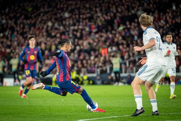 January 28, 2026, Barcelona, Spain: Raphael Dias Belloli Raphinha of FC Barcelona, Barca seen in action during a UEFA Champions League match between FC Barcelona and Copenhagen at Spotify Camp Nou. Final score FC Barcelona 4 :1 Copenhagen Barcelona Spain - ZUMAs197 20260128_aaa_s197_114 Copyright: xFelipexMondinox