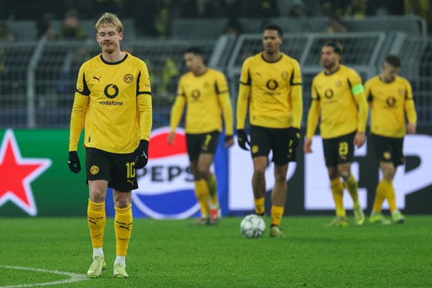 UEFA Champions League Borussia Dortmund Inter Milan on 28 01 2026 at Signal Iduna Park in Dortmund Disappointed Dortmund players, here with Julian Brandt Dortmund 10 MH