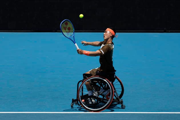 TENNIS AUSTRALIAN OPEN, Tokito Oda of Japan in action during the men™s wheelchair quarterfinals match against Tom Egberink of the Netherlands on day 12 of the 2026 Australian Open tennis tournament at Melbourne Park in Melbourne, Thursday, January 29, 2026. ( NO ARCHIVING MELBOURNE VICTORIA AUSTRALIA  Copyright: xROBxPREZIOSOx 20260129124691746759