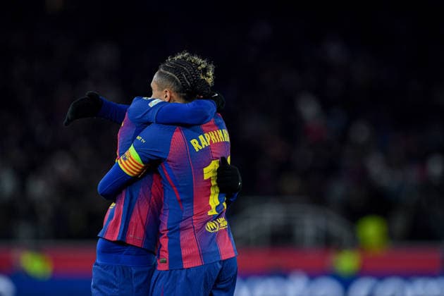 FC Barcelona, Barca v FC COPENHAGUE SPOTIFY CAMP NOU. BARCELONA. January 28, 2026 FC BARCELONA vs FC COPENHAGUE January 28, 2026 Lamine Yamal (10) of FC Barcelona celebrates scoring his team s second goal with Raphina (11) of FC Barcelona during the soccer match corresponding to the eigth match of the group stage of the UEFA Champions League between FC Barcelona and FC Copenhague at Spotify Camp Nou in Barcelona, Spain. Barcelona ESP Copyright: xS.xRosx