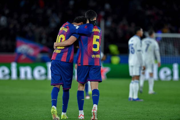 FC Barcelona, Barca v FC COPENHAGUE SPOTIFY CAMP NOU. BARCELONA. January 28, 2026 FC BARCELONA vs FC COPENHAGUE January 28, 2026 Lamine Yamal (10) of FC Barcelona celebrates scoring his team s second goal with Pau Cubarsi (5) of FC Barcelona during the soccer match corresponding to the eigth match of the group stage of the UEFA Champions League between FC Barcelona and FC Copenhague at Spotify Camp Nou in Barcelona, Spain. Barcelona ESP Copyright: xS.xRosx