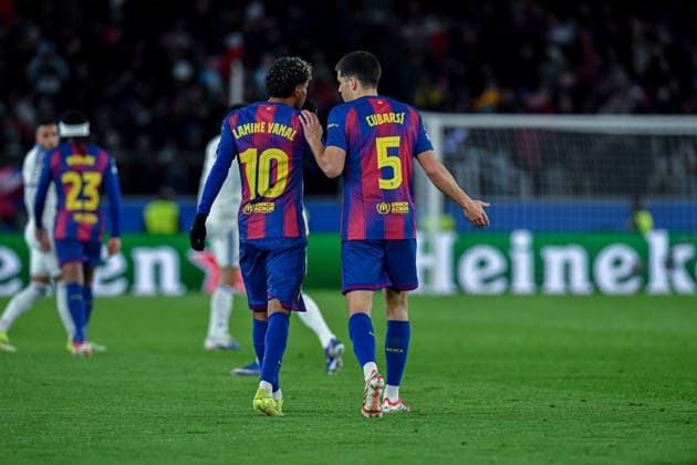 FC Barcelona, Barca v FC COPENHAGUE SPOTIFY CAMP NOU. BARCELONA. January 28, 2026 FC BARCELONA vs FC COPENHAGUE January 28, 2026 Lamine Yamal (10) of FC Barcelona celebrates scoring his team s second goal with Pau Cubarsi (5) of FC Barcelona during the soccer match corresponding to the eigth match of the group stage of the UEFA Champions League between FC Barcelona and FC Copenhague at Spotify Camp Nou in Barcelona, Spain. Barcelona ESP Copyright: xS.xRosx