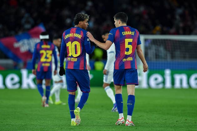 FC Barcelona, Barca v FC COPENHAGUE SPOTIFY CAMP NOU. BARCELONA. January 28, 2026 FC BARCELONA vs FC COPENHAGUE January 28, 2026 Lamine Yamal (10) of FC Barcelona and Pau Cubarsi (5) of FC Barcelona during the soccer match corresponding to the eigth match of the group stage of the UEFA Champions League between FC Barcelona and FC Copenhague at Spotify Camp Nou in Barcelona, Spain. Barcelona ESP Copyright: xS.xRosx