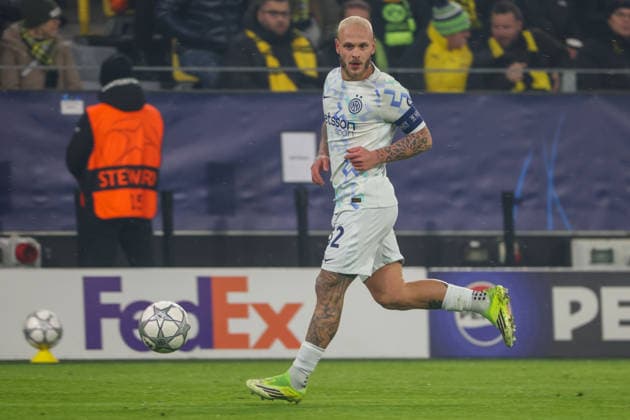 Dortmund, Germany January 28, 2026 Champions League 2025 2026 Borussia Dortmund vs Inter Milan Pictured Frederico Dimarco Inter Signal Iduna Park North Rhine-Westphalia Copyright: xFotostandx xFantinix