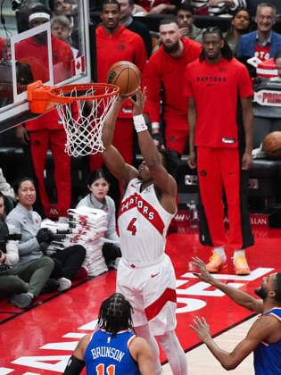 New York Knicks vs Toronto Raptors TORONTO, CANADA - JANUARY 28 : Scottie Barnes (4) of Toronto Raptors in action during the NBA, Basketball Herren, USA basketball game between New York Knicks and Toronto Raptors at the Scotiabank Arena on January 28, 2026 in Toronto, Ontario, Canada. Mert Alper Dervis Anadolu Ontario Canada. Editorial use only. Please get in touch for any other usage.  Copyright: x2026xAnadoluxMertxAlperxDervisx