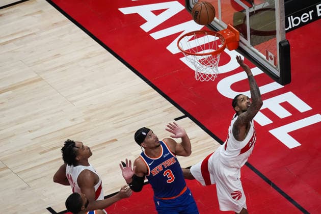New York Knicks vs Toronto Raptors TORONTO, CANADA - JANUARY 28 : Brandon Ingram (3) of Toronto Raptors in action against Josh Hart (3) of New York Knicks during the NBA, Basketball Herren, USA basketball game between New York Knicks and Toronto Raptors at the Scotiabank Arena on January 28, 2026 in Toronto, Ontario, Canada. Mert Alper Dervis Anadolu Ontario Canada. Editorial use only. Please get in touch for any other usage.  Copyright: x2026xAnadoluxMertxAlperxDervisx