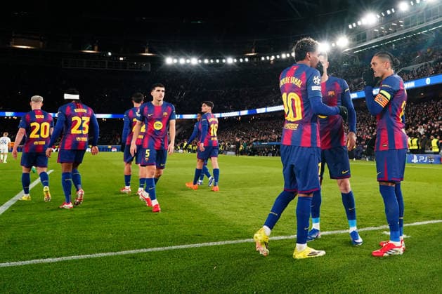 ESP: FC Barcelona, Barca v FC Copenhaguet. UEFA Champions League. Matchday 8. Raphael Dias Belloli Raphinha of FC Barcelona celebrates with his teammate Lamine Yamal after scoring the 4-1 during the UEFA Champions League match, match day 8, between FC Barcelona and FC Copenhague, Spotify Camp Nou Stadium on January 28, 2026 in Barcelona, Spain. kpng Copyright: xBaguxBlancox xPRESSINx PS_260128_BAR_COP_2526_525