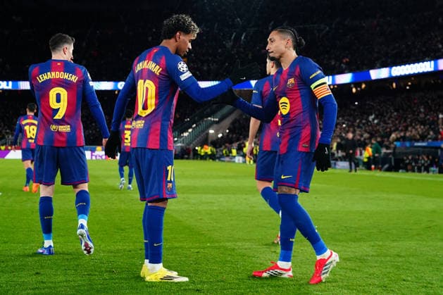 ESP: FC Barcelona, Barca v FC Copenhaguet. UEFA Champions League. Matchday 8. Raphael Dias Belloli Raphinha of FC Barcelona celebrates after scoring the 3-1 with his teammate Lamine Yamal during the UEFA Champions League match, match day 8, between FC Barcelona and FC Copenhague, Spotify Camp Nou Stadium on January 28, 2026 in Barcelona, Spain. kpng Copyright: xBaguxBlancox xPRESSINx PS_260128_BAR_COP_2526_529