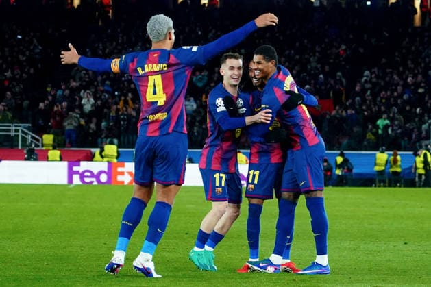 ESP: FC Barcelona, Barca v FC Copenhaguet. UEFA Champions League. Matchday 8. Marcus Rashford of FC Barcelona celebrates with his teammates after scoring the 4-1 during the UEFA Champions League match, match day 8, between FC Barcelona and FC Copenhague, Spotify Camp Nou Stadium on January 28, 2026 in Barcelona, Spain. kpng Copyright: xBaguxBlancox xPRESSINx PS_260128_BAR_COP_2526_536