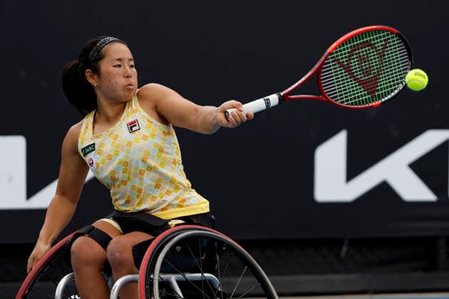 TENNIS AUSTRALIAN OPEN, Yui Kamiji of Japan in action during her women™s wheelchair doubles semifinal on day 12 of the 2026 Australian Open tennis tournament at Melbourne Park in Melbourne, Thursday, January 29, 2026. ( NO ARCHIVING MELBOURNE VICTORIA AUSTRALIA  Copyright: xROBxPREZIOSOx 20260129113848596642