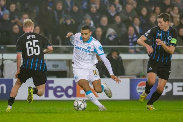 Football UEFA Champions League J8 match Bruges Brugge - Marseille PHOTOPQR LA PROVENCE SPEICH Frederic ; Bruges ; 28 01 2026 ; Football UEFA Champions League Phase de ligue Journee 8 Match Club Bruges KV - Olympique de Marseille ( OM ) au Stade Stade Jan-Breydel de Bruges (Belgique) Mason GREENWOOD (Marseille) Bruges Autre France  Copyright: xPHOTOPQR LAxPROVENCE MAXPPPxSPEICHxFredericx 20260128PVL2926 20260128PVL2926