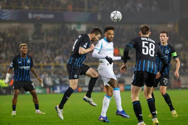 Football UEFA Champions League J8 match Bruges Brugge - Marseille PHOTOPQR LA PROVENCE SPEICH Frederic ; Bruges ; 28 01 2026 ; Football UEFA Champions League Phase de ligue Journee 8 Match Club Bruges KV - Olympique de Marseille ( OM ) au Stade Stade Jan-Breydel de Bruges (Belgique) Pierre-Emerick AUBAMEYANG (Marseille) Bruges Autre France  Copyright: xPHOTOPQR LAxPROVENCE MAXPPPxSPEICHxFredericx 20260128PVL2940 20260128PVL2940