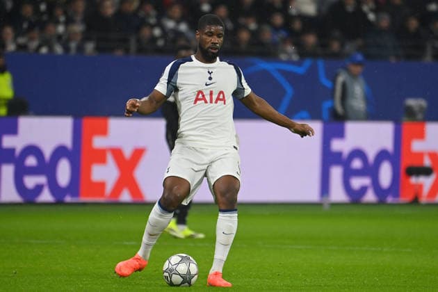 Kevin DANSO Tottenham , action,single action,single image,cropped image,full body shot,whole figure Football Champions League,season 2025 26, league phase Eintracht Frankfurt Tottenham Hotspur 0 2 on 28 01 2026, D E U T S C H E B A N K P A R K