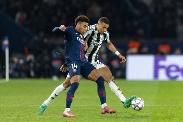 Paris Saint-Germain v Newcastle United FC - UEFA Champions League 2025 26 League Phase MD8 Desire Doue of Paris Saint-Germain and Malick Thiaw of Newcastle United participate in the UEFA Champions League - League phase, Matchday 8 football match between Paris Saint-Germain and Newcastle United FC at the Parc des Princes stadium. Paris France  Copyright: xIbrahimxEzzatx originalFilename:ezzat-notitle260128_npPtV.jpg