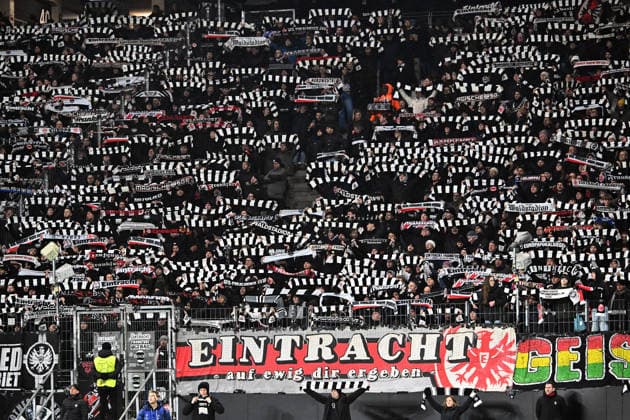 28 01 2026, xsltx, Football UEFA Champions League, Eintracht Frankfurt Tottenham Hotspur v l Fans Eintracht Frankfurt, Mood, Scarves, DFL DFB REGULATIONS PROHIBIT ANY USE OF PHOTOGRAPHS as IMAGE SEQUENCES and or QUASI VIDEO Frankfurt am Main