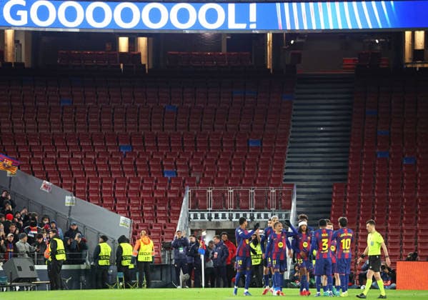 FC Barcelona, Barca v F.C. Copenhagen - UEFA Champions League 2025 26 League Phase MD8 FC Barcelona players celebrate during the match between FC Barcelona and FC Copenhagen, corresponding to matchday 8 of the league phase of the UEFA Champions League, played at the Spotify Camp Nou in Barcelona, Spain, on January 28, 2026. Barcelona Barcelona Spain  Copyright: xUrbanandsportx originalFilename:urbanandsport-fcbarcel260128_npi6F.jpg