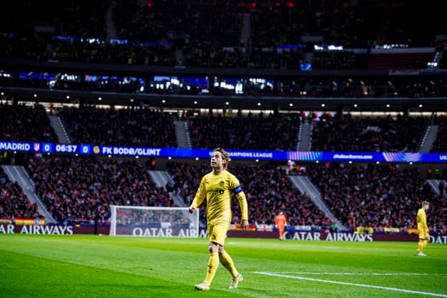 Atletico de Madrid vs Bodo Glimt - UEFA Champions League - 28 01 2026 Kasper Waarts Hogh of Bodo Glimt during the UEFA Champions League match between Atletico de Madrid and Bodo Glimt at Riyadh Air Metropolitano on January 28, 2026 in Madrid, Spain. Madrid Spain Copyright: xMarinaxFrutos PGSxPhotoxAgencyx