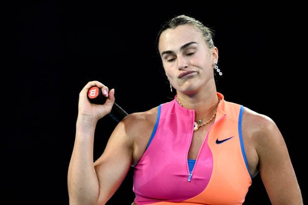 TENNIS AUSTRALIAN OPEN, Aryna Sabalenka of Russia reacts during the women™s semifinal against Elina Svitolina of Ukraine on day 12 of the 2026 Australian Open tennis tournament at Melbourne Park in Melbourne, Thursday, January 29, 2026. ( NO ARCHIVING MELBOURNE VICTORIA AUSTRALIA  Copyright: xJOELxCARRETTx 20260129113959040544