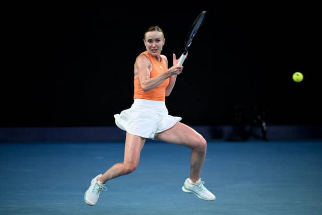 TENNIS AUSTRALIAN OPEN, Elina Svitolina of Ukraine in action during the women™s semifinal against Aryna Sabalenka of Russia on day 12 of the 2026 Australian Open tennis tournament at Melbourne Park in Melbourne, Thursday, January 29, 2026. ( NO ARCHIVING MELBOURNE VICTORIA AUSTRALIA  Copyright: xJOELxCARRETTx 20260129167119087043
