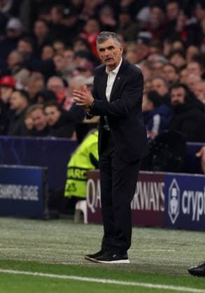 Jose Luis Mendilibar head coach of Olympiakos Piraeus during the match AFC Ajax Amsterdam vs Olympiacos Piraues at the Johan Cruijff ArenA for the UEFA Champions League season 2025 2026 in AMSTERDAM, Netherlands on 28 january 2026 Photo by Peter Lous EYE4IMAGES