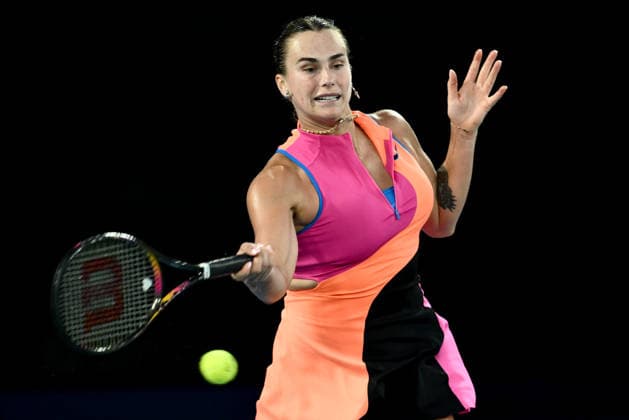 TENNIS AUSTRALIAN OPEN, Aryna Sabalenka of Russia in action during the women™s semifinal against Elina Svitolina of Ukraine on day 12 of the 2026 Australian Open tennis tournament at Melbourne Park in Melbourne, Thursday, January 29, 2026. ( NO ARCHIVING MELBOURNE VICTORIA AUSTRALIA  Copyright: xJOELxCARRETTx 20260129167569453240