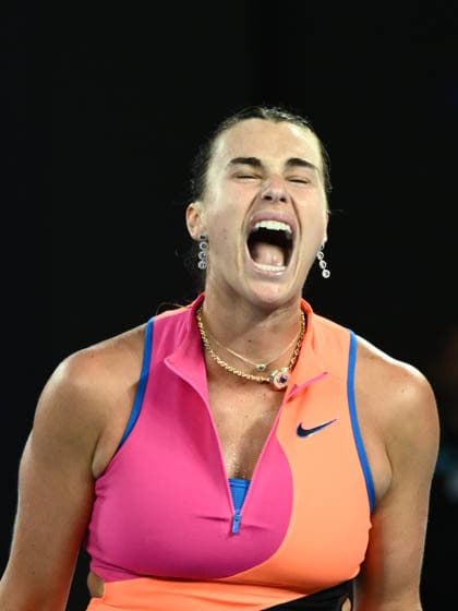 TENNIS AUSTRALIAN OPEN, Aryna Sabalenka of Russia reacts during the women™s semifinal against Elina Svitolina of Ukraine on day 12 of the 2026 Australian Open tennis tournament at Melbourne Park in Melbourne, Thursday, January 29, 2026. ( NO ARCHIVING MELBOURNE VICTORIA AUSTRALIA  Copyright: xJOELxCARRETTx 20260129146869841950