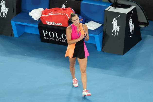 Aryna Sabalenka wins her Semi-final match Australian Open tennis tournament, Day Twelve, Melbourne Park, Australia - 29 Jan 2026Melbourne Melbourne Park Victoria (VIC) Australia  Copyright: xRachelxBach Shutterstockx 16455614aq