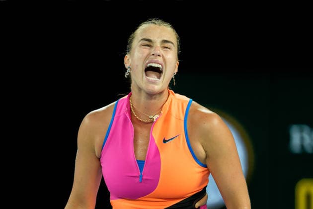 January 29, 2026: 1st seed ARYNA SABALENKA of Belarus in action against 12th seed ELINA SVITOLINA of Ukraine on Rod Laver Arena in a Women s Singles Semifinals match on day 12 of the 2026 Australian Open in Melbourne, Australia. SABALENKA won 62 63. Cal Media Melbourne Australia - ZUMAc04_ 20260129_faf_c04_004 Copyright: xSydneyxLowx
